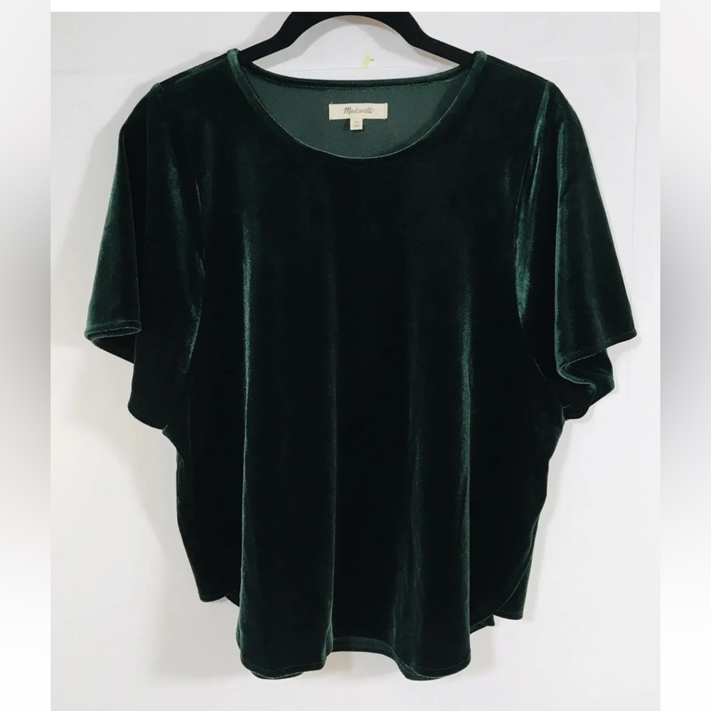 Madewell Velvet Butterfly Top Emerald Green-Whimsigoth Fairy Women’s Small - Picture 3 of 5